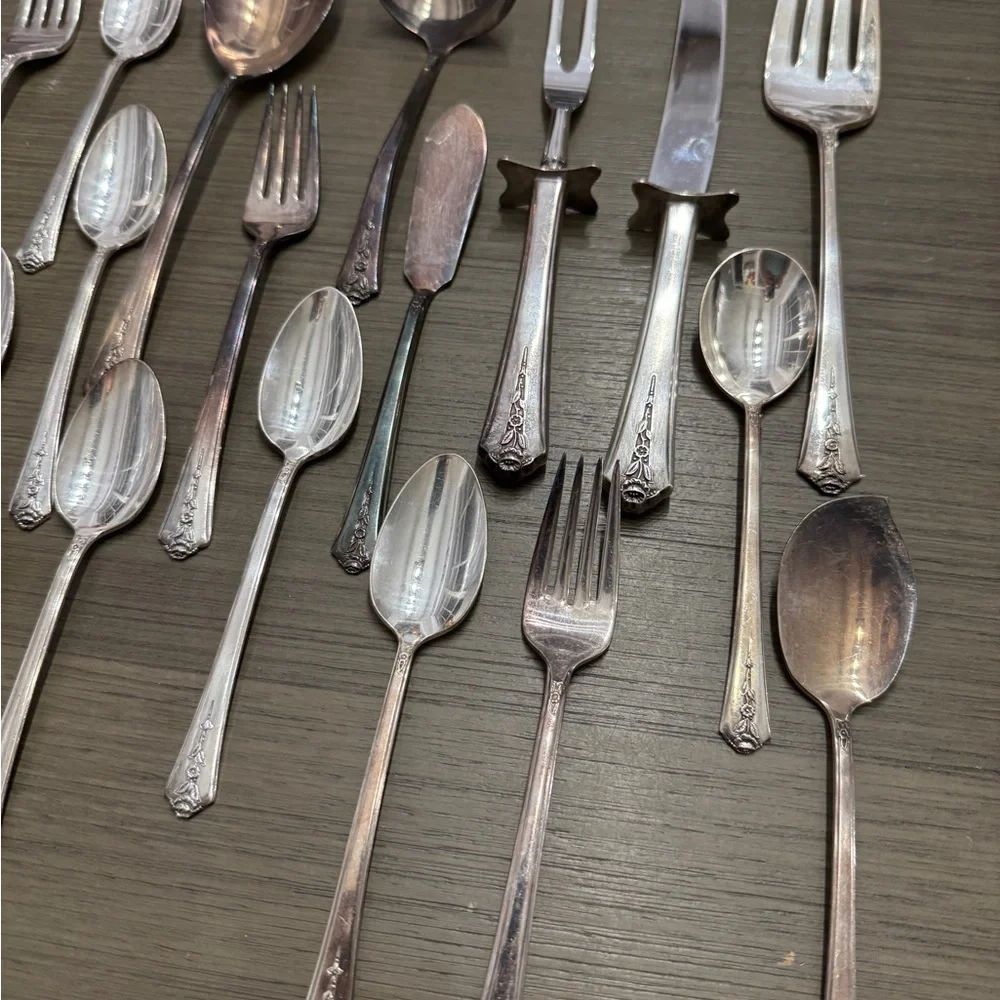 Vintage Holmes & Edward’s Silver INLAID Flatware-19 Pcs.